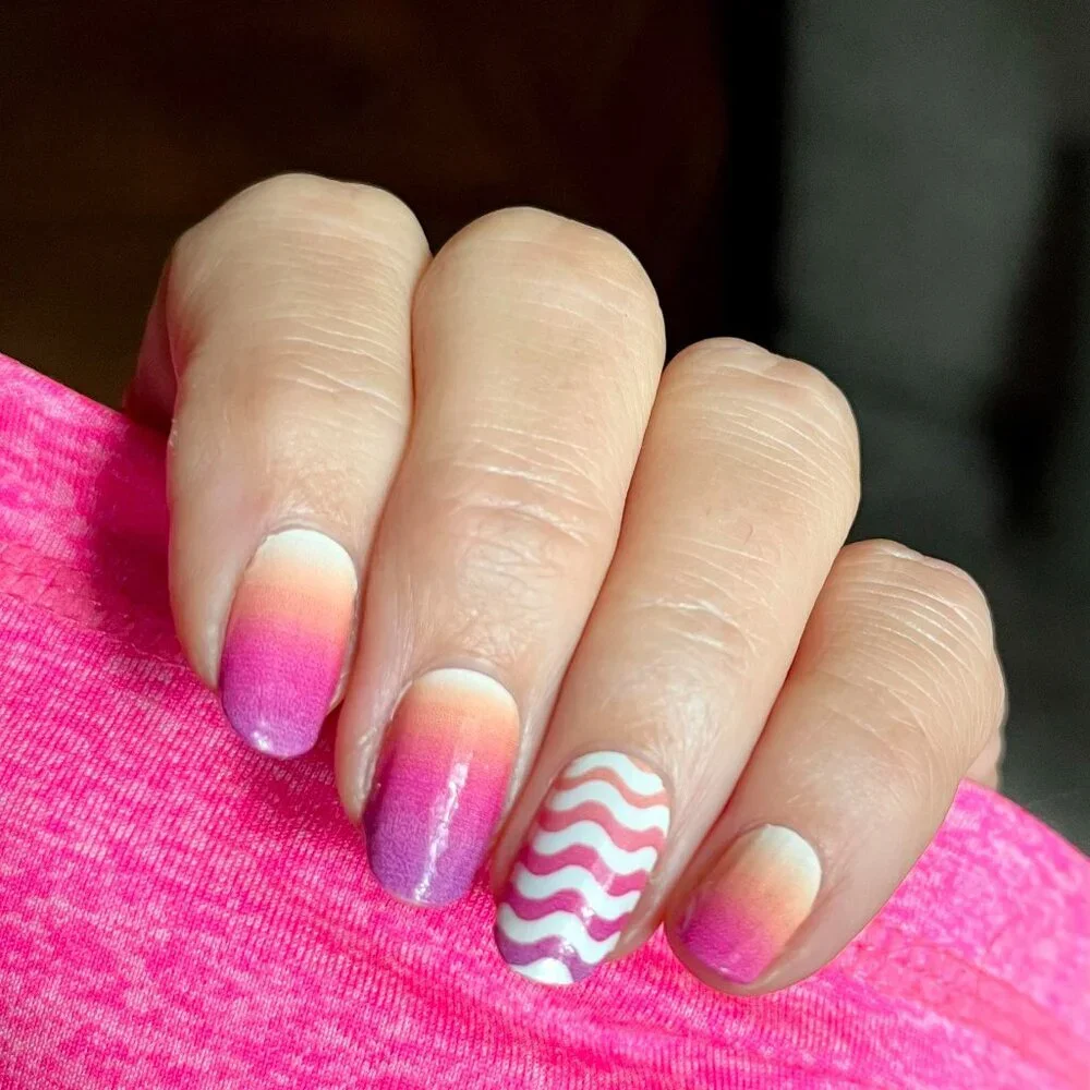 Color Street Pink Press On Nail Design